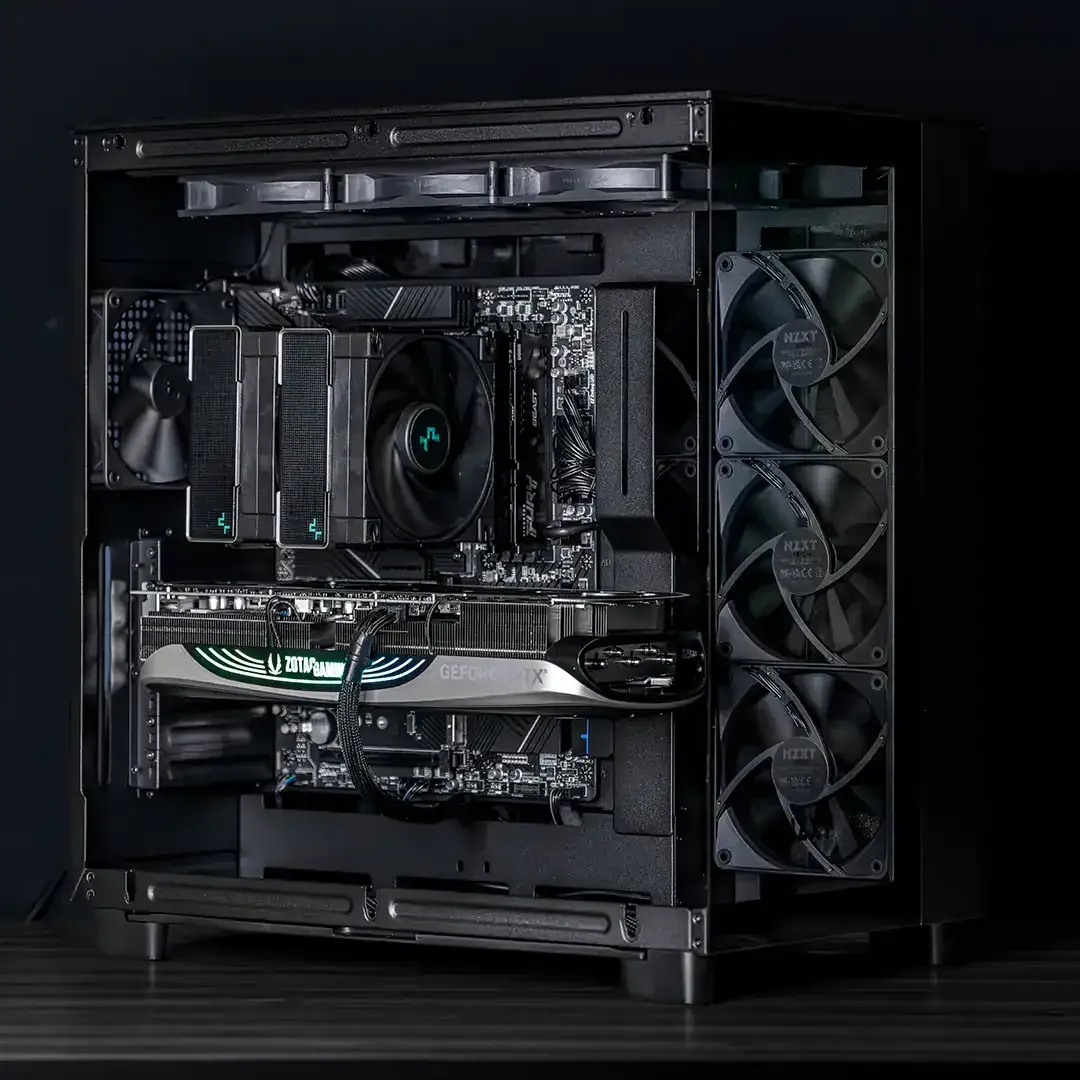 Custom rendering workstation built in the NZXT H9 to handle all forms of editing and rendering at 4K.