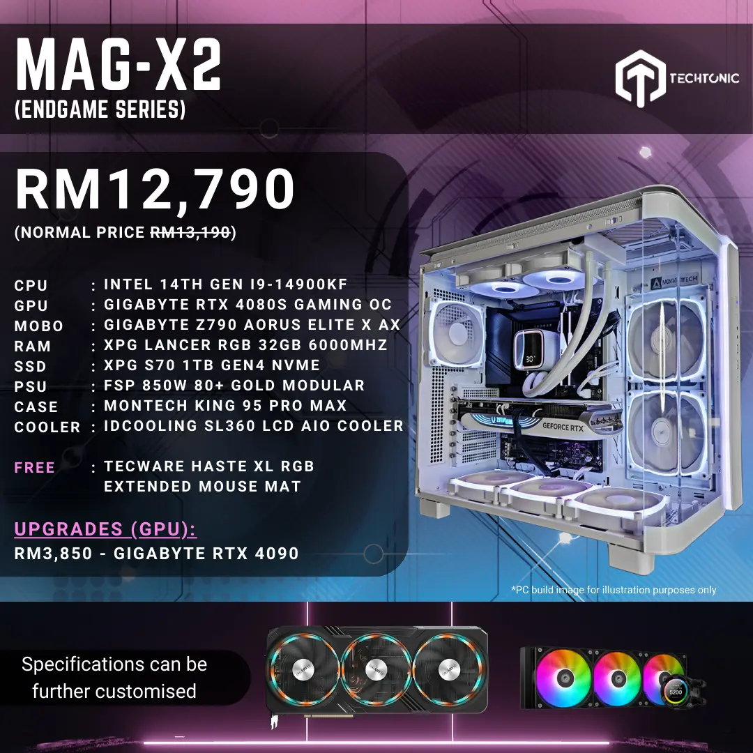 Custom PC Package with pre-tailored specifications with the best in class components - able to handle all forms of workloads from gaming to photo and video editing, data analytics and rendering. This is the one of the highest end custom pc builds available on the market at the moment.
